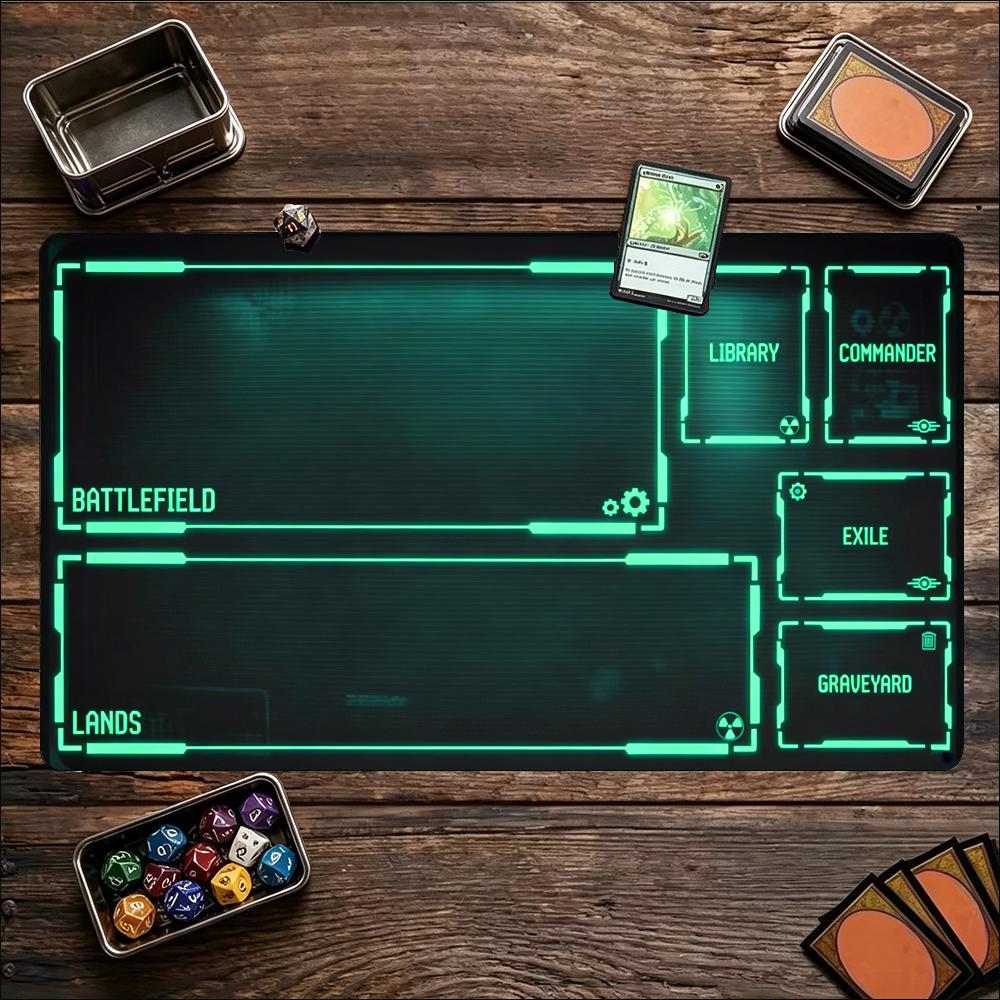 The Office Tech - แผ่นรองเล่นเกมขนาดใหญ่ Neon Tech Glow Frame Layout
