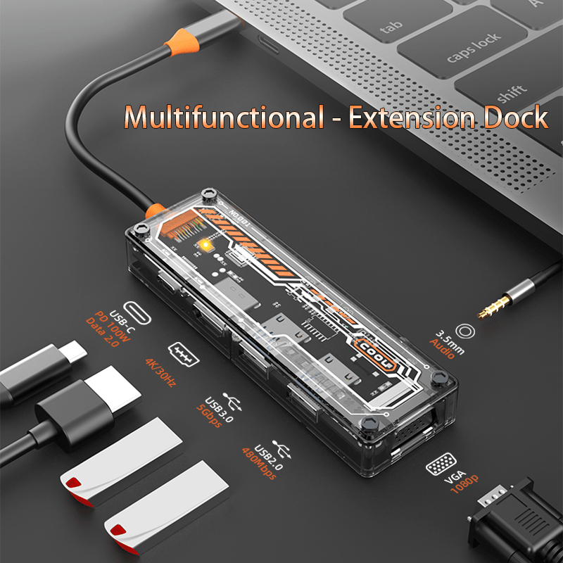 Docking Station Usb C - ฮับ USB-C 6-in-1 สำหรับ MacBook Pro/Air