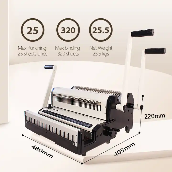 Binding Machine Comb - เครื่องเข้าเล่มแบบหวีลวด, เจาะ 25 แผ่น เข้าเล่มได้ 320