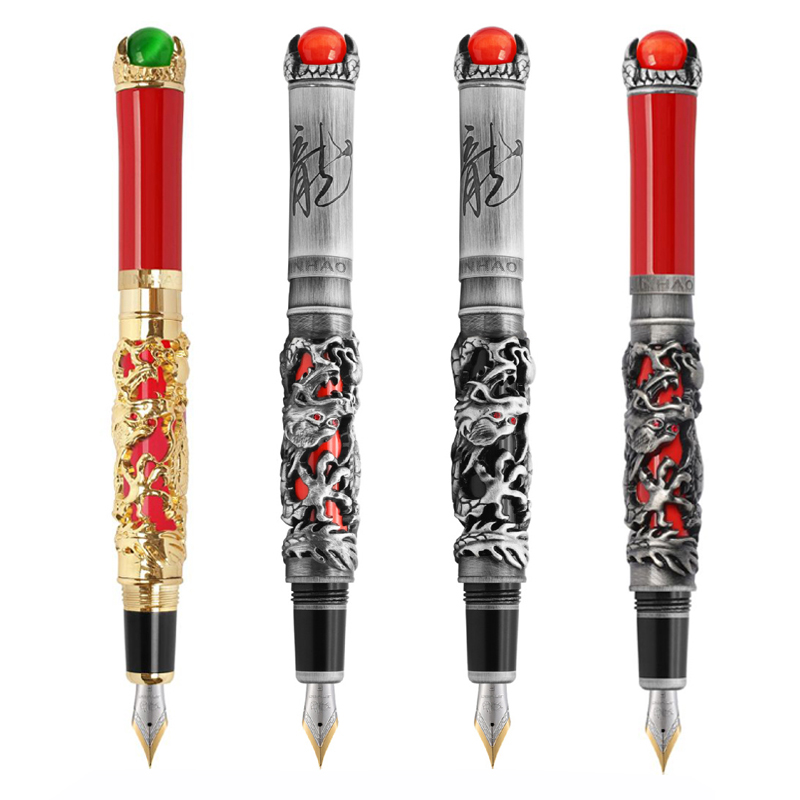 Office Tech Supply - ใหม่ Jinhao Dragon King Fountain ปากกาโลหะลายนูน