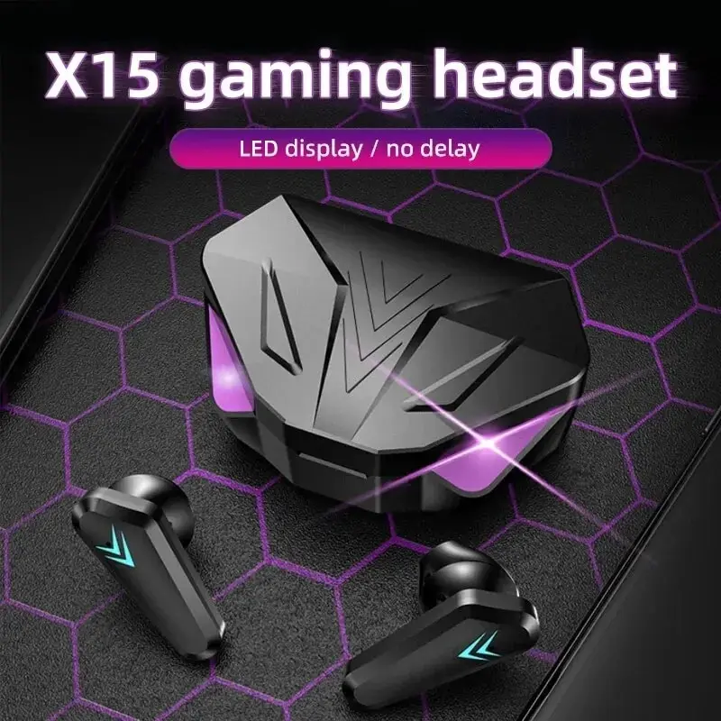 Office Tech Essentials - TWS ไร้สายบลูทูธ 5.3 ชุดหูฟังจอแสดงผล LED Gamer