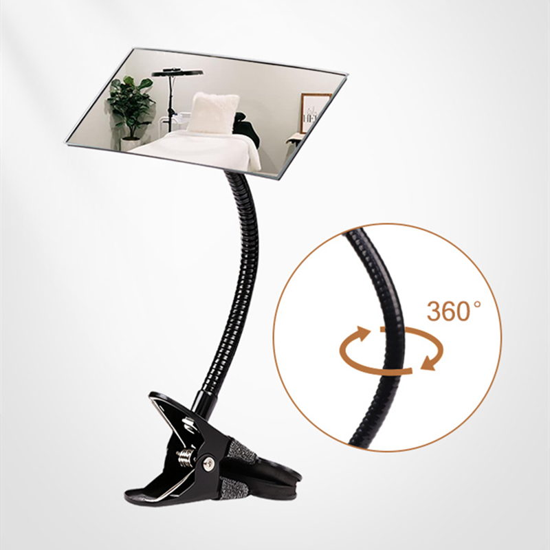 The Office Tech - กระจกหนีบสำหรับช่างต่อขนตาแบบมืออาชีพ 360 องศา ° โคมไฟแบบยืดหยุ่นปรับได้สำหรับต่อขนตา ใช้ในร้านเสริมสวย