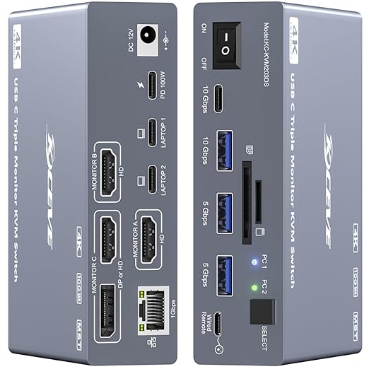 Docking Station Usb C - สวิตช์ KVM USB C สำหรับจอภาพ 3