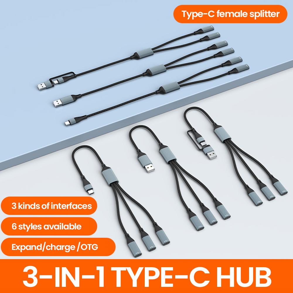 3 ใน 1 ประเภท C Hub USB Hub US - Cable Lock Laptop บทวิจารณ์และราคา