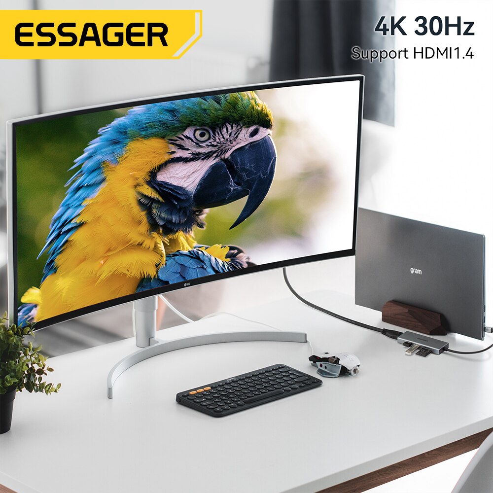 Essager 5 in 1 USB C HUB HDMI- - Docking Station Usb C บทวิจารณ์และราคา