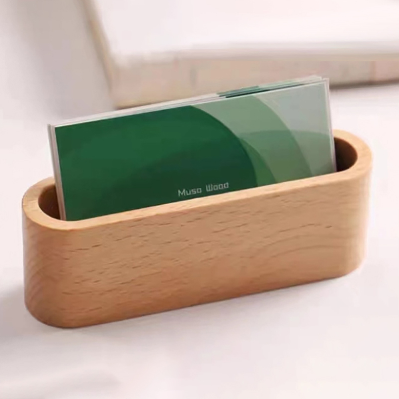 ผู้ถือบัตรธุรกิจไม้Organizerโต - Home Office Tech Gadgets บทวิจารณ์และราคา