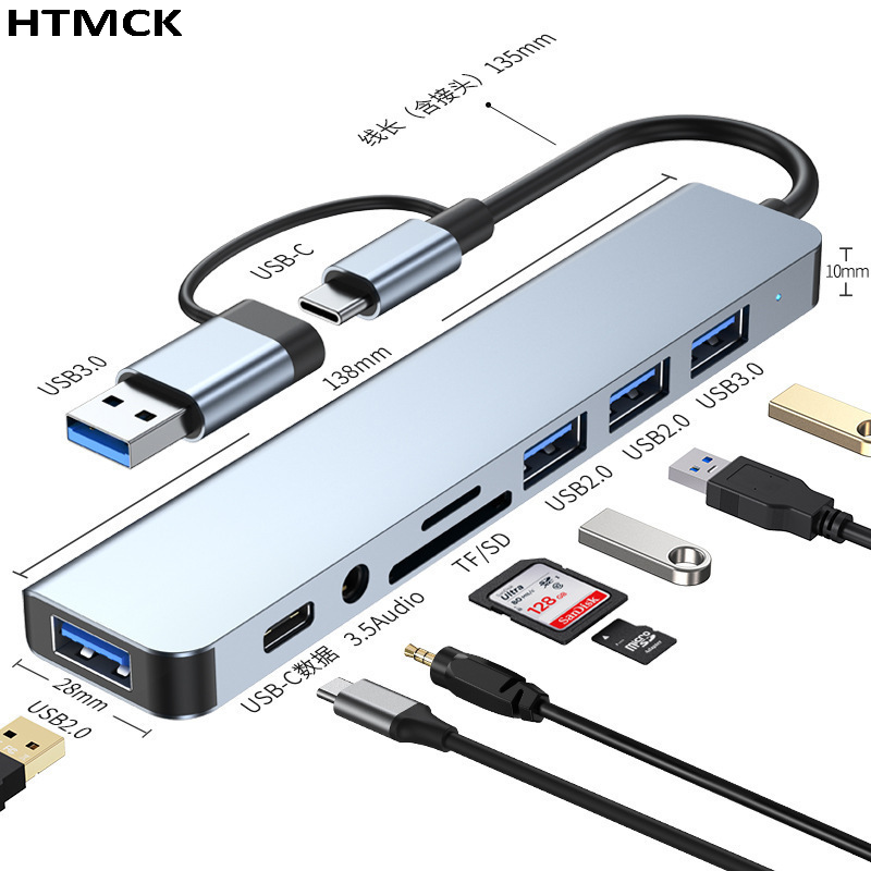 ฮับ USB C แบบ 8 in 2 พร้อมพอร์ - Docking Station Usb C บทวิจารณ์และราคา
