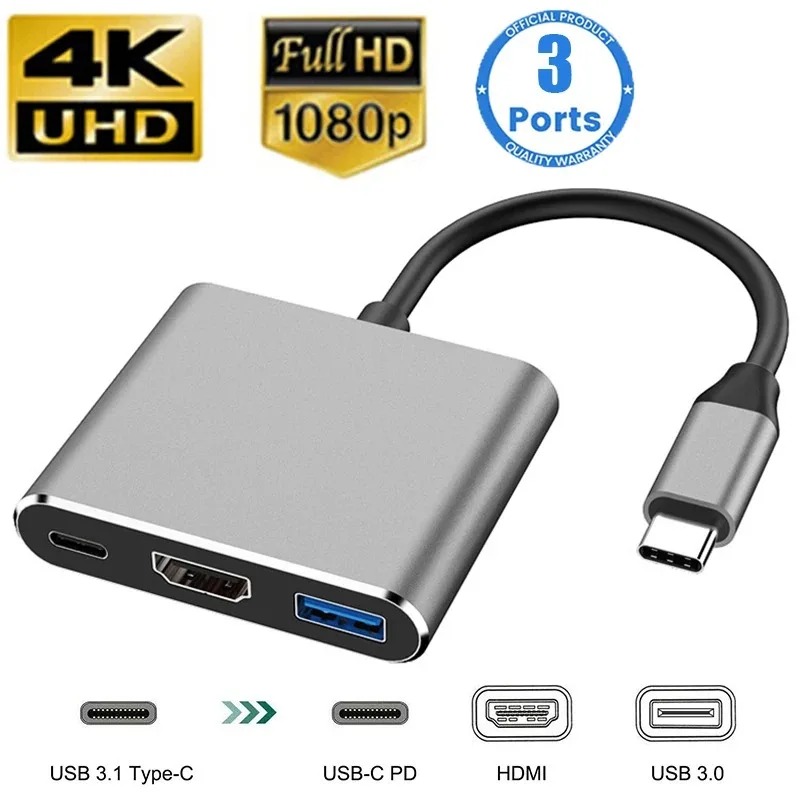 USB C HUB 3in1 ประเภท C 3.0 ถึ - Docking Station Usb C บทวิจารณ์และราคา