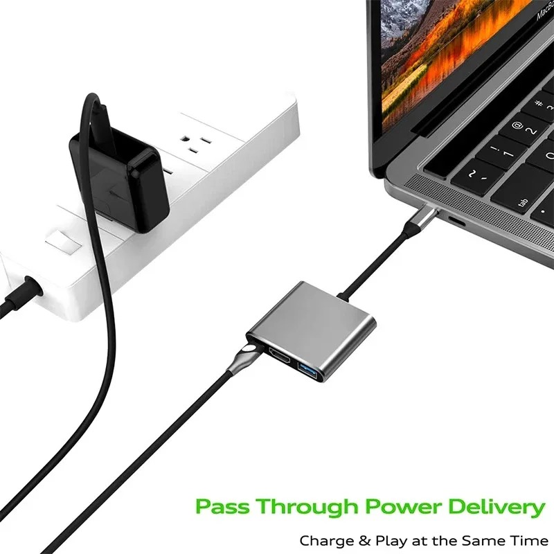 USB C HUB 3in1 ประเภท C 3.0 ถึ - Docking Station Usb C บทวิจารณ์และราคา